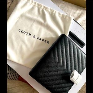 Cloth & Paper Quilted A5 Black Leather Agenda